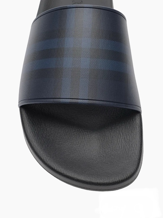 Burberry Shoes - Burberry Midnight Navy Check Slide Sandals (unisex)